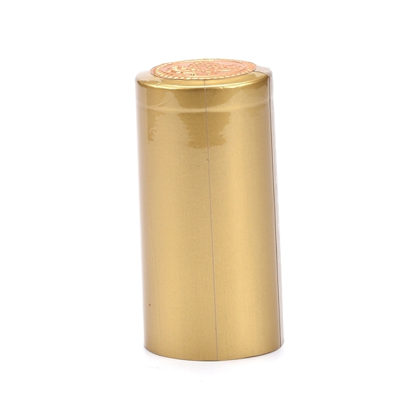 

PandaHall PVC Heat Shrinkage Film, Red Wine Sealing Film, Column, Gold, 61x32x29.5mm, Inner Size: 32mm Paper Gold