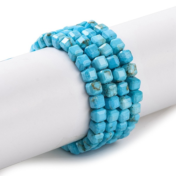 

PandaHall Natural Howlite Beads Strands, Dyed, Faceted Table Cut Cube, Deep Sky Blue, 3.5x3.5x3.5mm, Hole: 0.8mm, about 110~116pcs/strand...