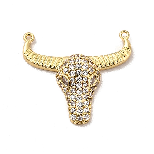 

PandaHall Rack Plating Brass Micro Pave Cubic Zirconia Connector Charms, Cadmium Free & Lead Free, Long-Lasting Plated, Cattle Head Links..., Clear