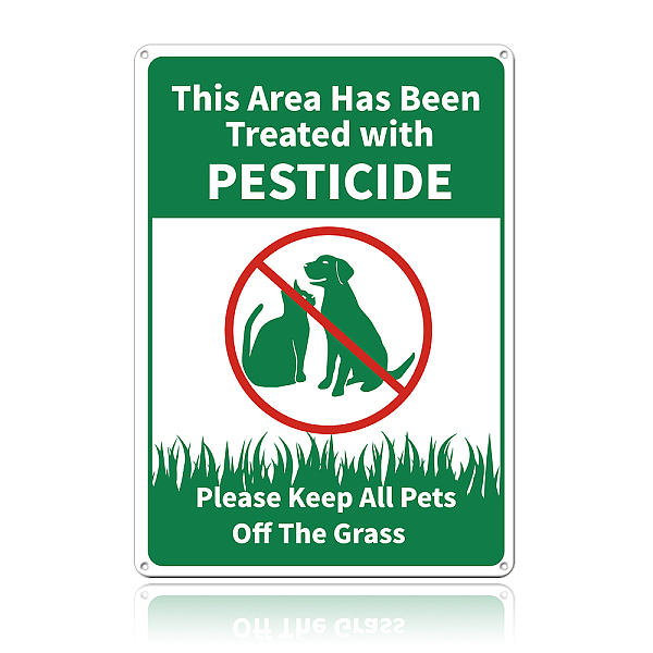 

PandaHall GLOBLELAND Please Keep All Pets Off The Grass Sign, 10 x 12 inch UV Protected and Waterproof Aluminum Warning Signs, This Area Has..., Green