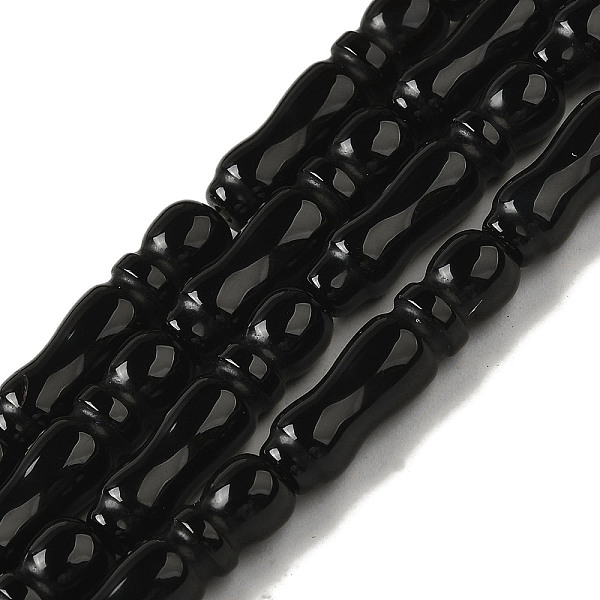

PandaHall Natural Black Onyx(Dyed & Heated) Beads Strands, Texture Tube, Islamic Prayer Beads for Rosary, 29x8mm, Hole: 1.4mm, about...