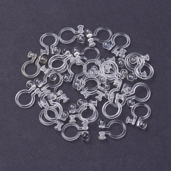 

PandaHall Eco-Friendly Plastic Clip-on Earring Findings, Clear, 10.5x8x3mm, Hole: 0.7mm, Fit for 5mm rhinestone Plastic Clear