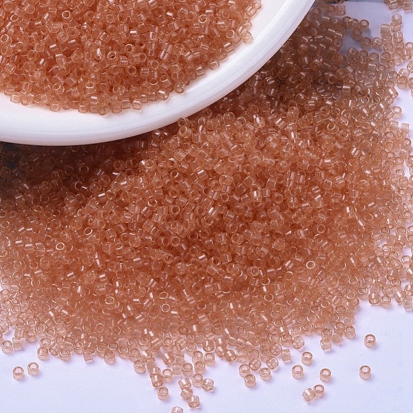 

PandaHall MIYUKI Delica Beads, Cylinder, Japanese Seed Beads, 11/0, (DB1411) Transparent Peach, 1.3x1.6mm, Hole: 0.8mm, about 2000pcs/10g..., Orange