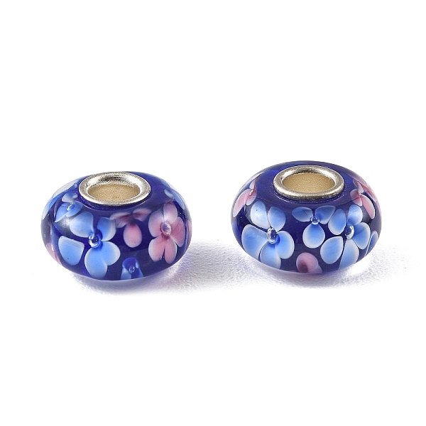 Lampwork  Brass Core European Beads
