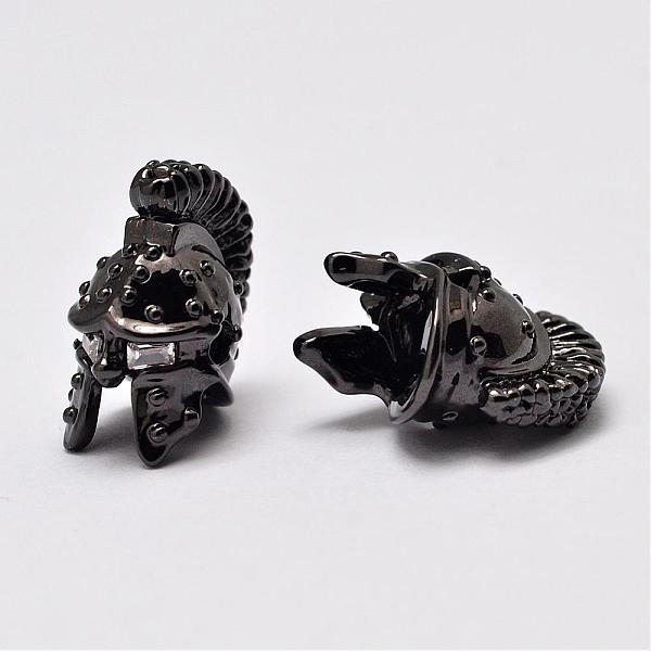 

PandaHall Brass Micro Pave Grade AAA Cubic Zirconia Beads, Roman Gladiator Helmet, Cadmium Free & Nickel Free & Lead Free, Gunmetal...