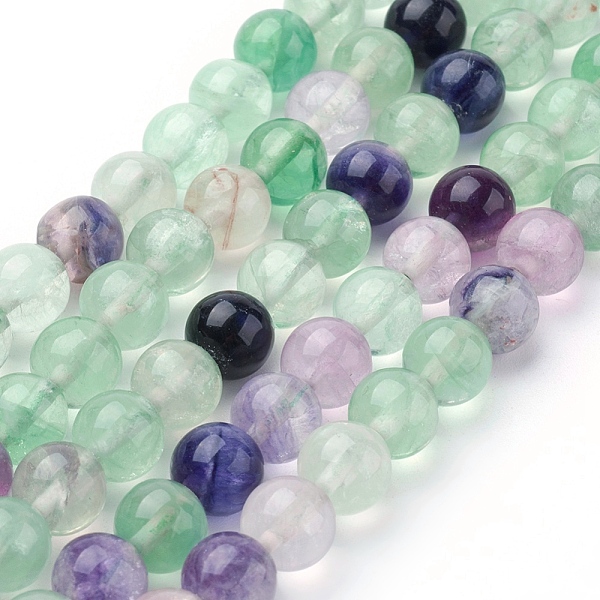 

PandaHall Natural Fluorite Beads Strands, Grade AB, Round, 8mm, Hole: 1mm Fluorite Round