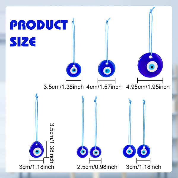 Benecreat 8 Pz 6 Stile Malocchio Pendenti In Vetro Decorazione