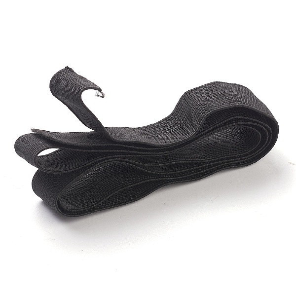 

PandaHall Flat Elastic Rubber Band, Black, 25mm Elastic Fibre Flat Black