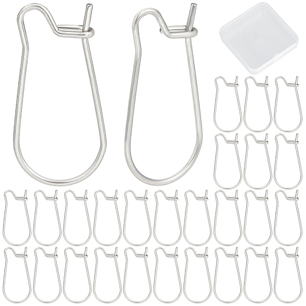 

PandaHall CREATCABIN 100Pcs 304 Stainless Steel Hoop Earrings Findings, Kidney Ear Wire, Stainless Steel Color, 20 Gauge, 20x10.5mm, Pin...