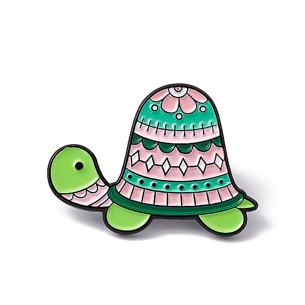 

PandaHall Cartoon Animal Enamel Pin, Electrophoresis Black Alloy Cute Brooch for Backpack Clothes, Tortoise Pattern, 22x31x2mm, Pin: 1.2mm...