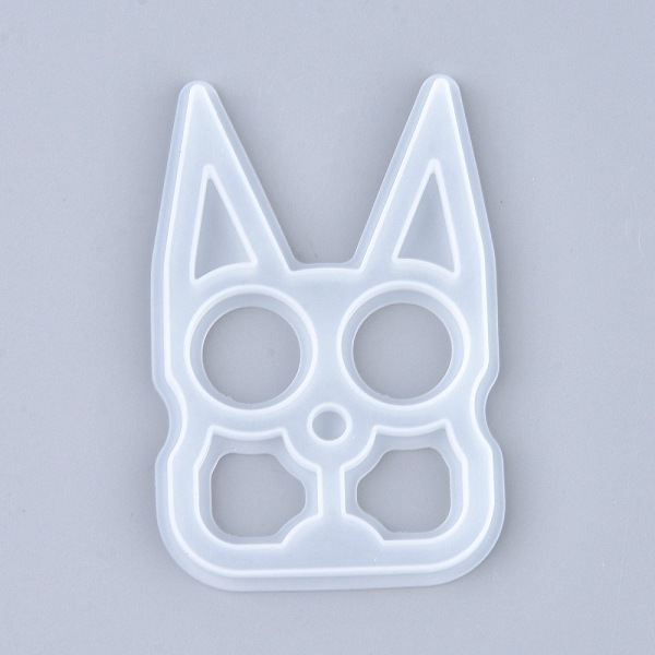 PandaHall Self Defense Silicone Molds, Resin Casting Molds, for Self Defense Finger Weapons Rabbit Keychains Molds, White, 95x63x6mm, Inner...