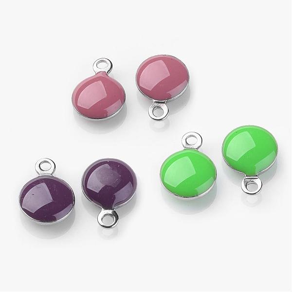

PandaHall Stainless Steel Enamel Charms, Enamelled Sequins, Flat Round, Mixed Color, 11x8x3mm, Hole: 1mm Stainless Steel+Enamel Flat Round..., Multicolor