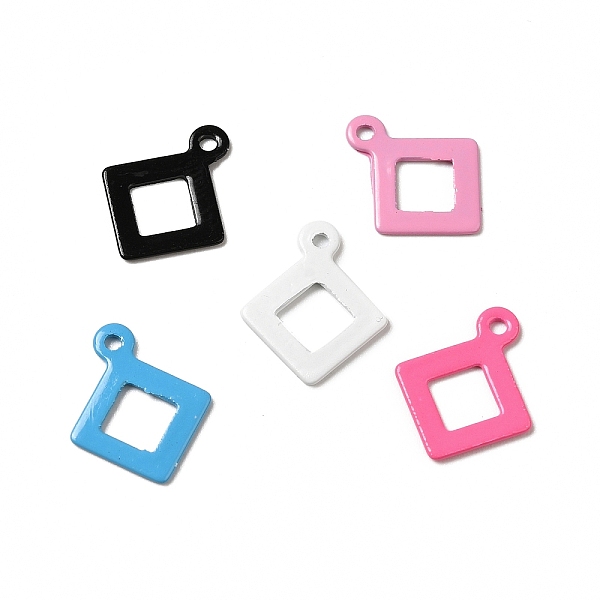 

PandaHall Spray Painted 201 Stainless Steel Charms, Rhombus Charm, Mixed Color, 12x9.5x0.5mm, Hole: 1mm 201 Stainless Steel Rhombus..., Multicolor