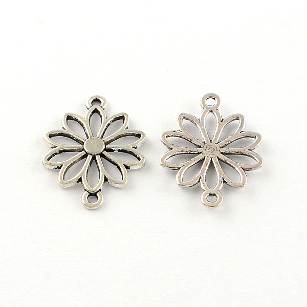 

PandaHall Flower Tibetan Style Alloy Links connectors, Cadmium Free & Lead Free, Antique Silver, 25x19x2mm, Hole: 1.5mm, about 910pcs/1000g...