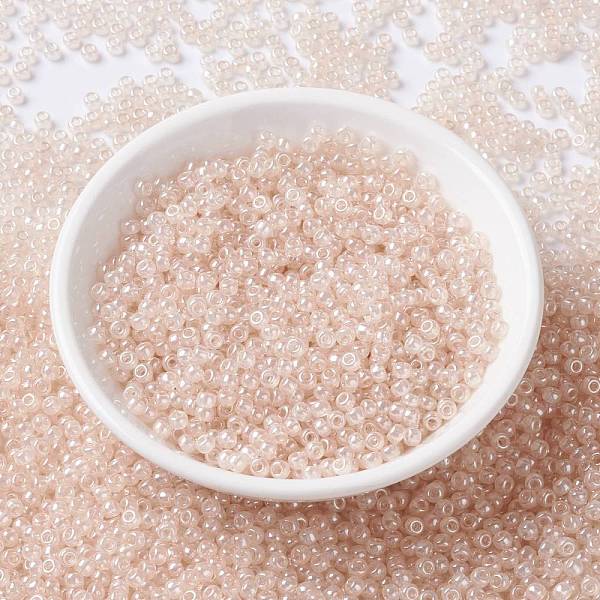 

PandaHall MIYUKI Round Rocailles Beads, Japanese Seed Beads, (RR3505) Transparent Pale Peach Luster, 8/0, 3mm, Hole: 1mm, about..., Orange