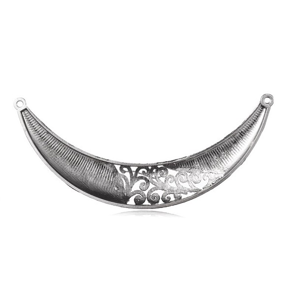 

PandaHall Moon Tibetan Style Alloy Pendant Links, Antique Silver, 50x118x3mm, Hole: 2mm Alloy Moon