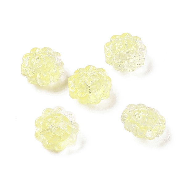 

PandaHall Transparent Spray Painted Glass Beads, Sunflower, Yellow, 15x10mm, Hole: 1.2mm Glass Flower Yellow