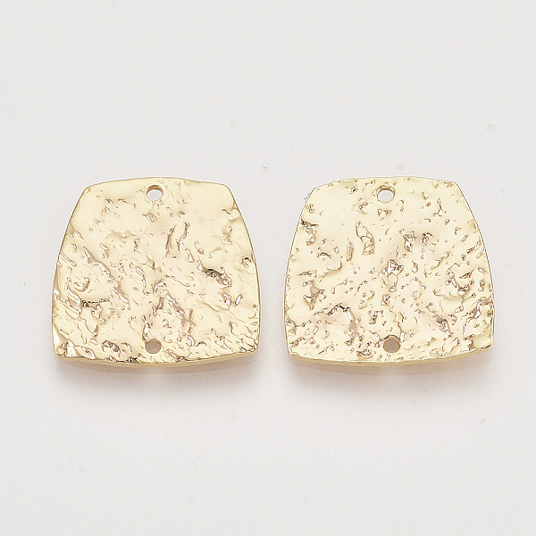 

PandaHall Brass Links connectors, Nickel Free, Trapezoid, Real 18K Gold Plated, Bumpy, 17.5x17.5x1.5mm, Hole: 1.2mm Brass Trapezoid