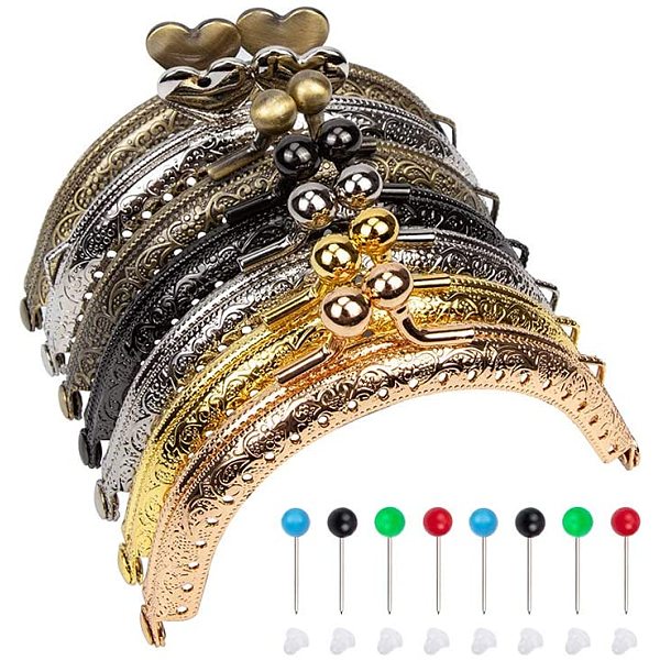 

PandaHall 8 pcs Iron Purse Frame Handle with 100pcs Brass Earring Ear Nuts/Earring Backs and 304 Stainless Steel Ball Head Pins For Bags...