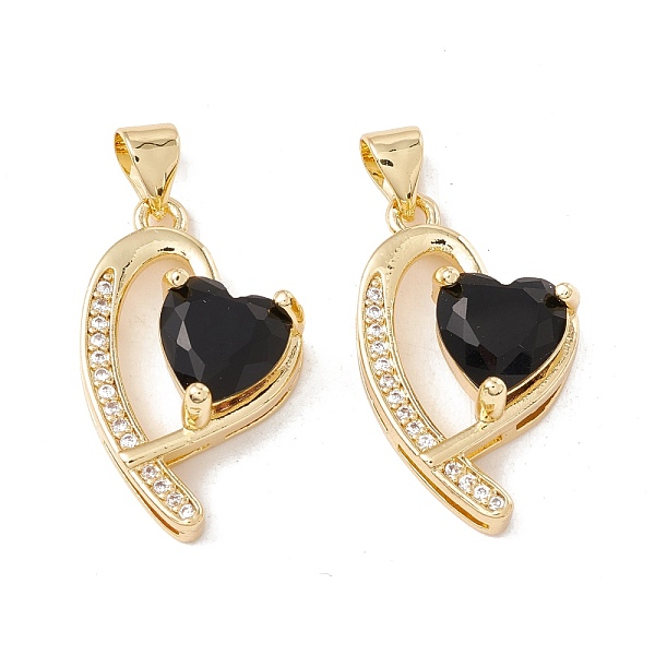 

PandaHall Brass Micro Pave Black Cubic Zirconia Pendants, Cadmium Free & Lead Free, Heart, Real 18K Gold Plated, 23x14x7mm, Hole: 3x4mm...