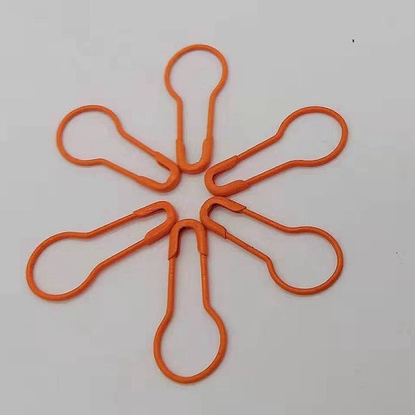 

PandaHall Iron Safety Pins, Calabash/Gourd Pin, Bulb Pin, Sewing Tool, Orange Red, 22x10x1.5mm, about 1000pcs/bag Iron