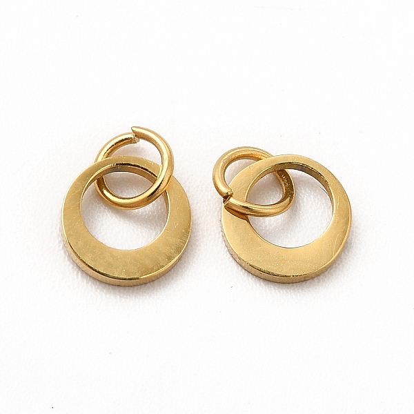

PandaHall Ion Plating(IP) 304 Stainless Steel Pendants, with Jump Ring, Ring, Real 14K Gold Plated, 6x1mm, Hole: 2mm 304 Stainless Steel...