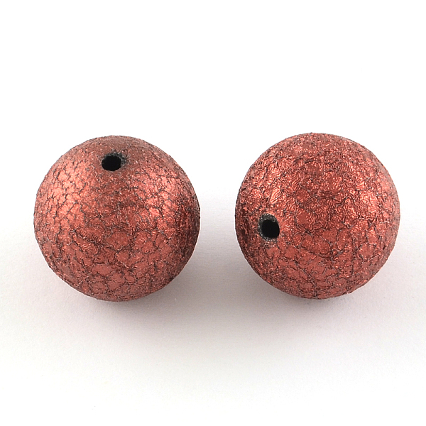 

PandaHall Crapy Exterior Acrylic Beads, Round, Brown, 20mm, Hole: 2mm, about 105pcs/500g Acrylic Round Brown