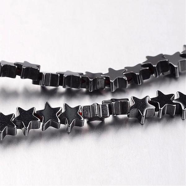 

PandaHall Non-magnetic Synthetic Hematite Bead Strands, Star, Original Color, 4x4x2~3mm, Hole: 1mm, about 117pcs/strand, 15.7 inch...