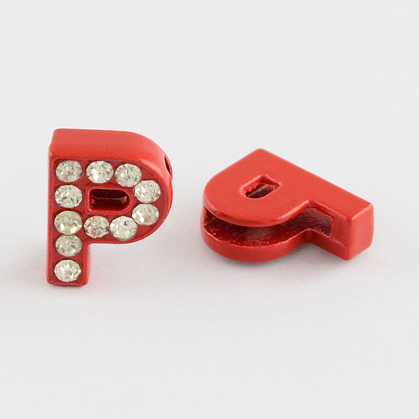 

PandaHall Mixed Color Zinc Alloy Grade A Rhinestone Letter Slide Charms, Letter.P, 12.5x10x4.5mm, Hole: 8x1.5mm Alloy+Rhinestone Letter P..., Clear