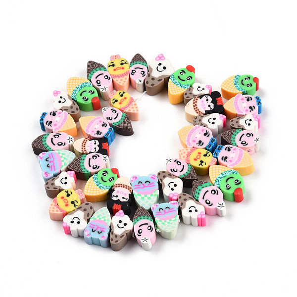 

PandaHall Handmade Polymer Clay Beads Strands, Imitate Food, Ice Cream, Colorful, 9~12.5x5~9x4.5~5mm, Hole: 1.2~1.6mm, about 40pcs/strand...