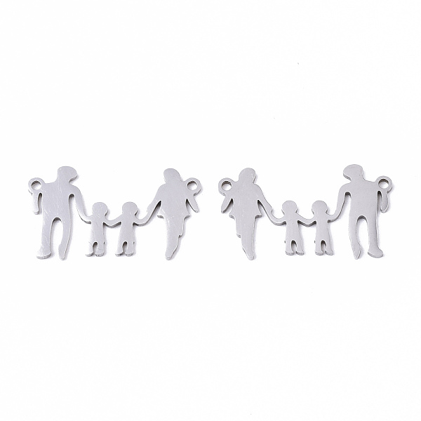 

PandaHall 201 Stainless Steel Links Connectors, Laser Cut, Family, Stainless Steel Color, 15x26x1mm, Hole: 1.4mm 201 Stainless Steel Human