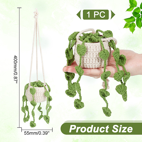 Adornos Colgantes De Cesta De Plantas De Ganchillo De Hilo De Lana