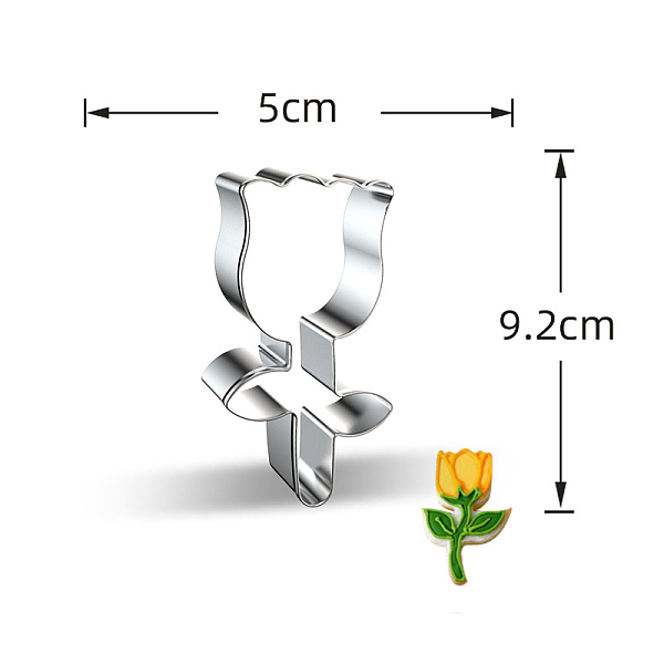 

PandaHall Stainless Steel Cookie Cutters, Cookies Moulds, DIY Biscuit Baking Tool for Valentine's Day, Rose Pattern, 92x50x25mm Stainless...
