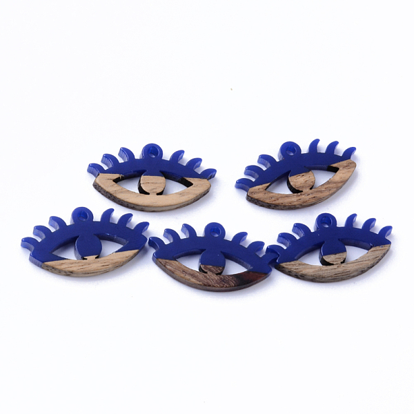 

PandaHall Resin & Walnut Wood Pendants, Eyes, Medium Blue, 14x27x4mm, Hole: 2mm Resin+Wood Eye Blue