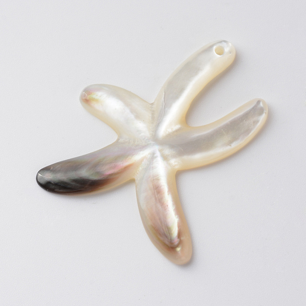 

PandaHall Sea Shell Pendants, Starfish/Sea Stars, Coconut Brown, 41x32x3mm, Hole: 1.5mm Other Sea Shell Starfish