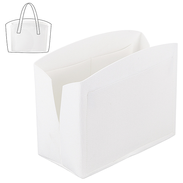 

PandaHall PH Felt Purse Organizer Insert, 11.8x5.1x9 Inch White Bag Organizer with Zipper Bag in Bag Foldable Tote Bag Liner Pocket...