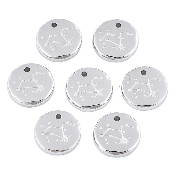 

PandaHall 316 Surgical Stainless Steel Charms, Flat Round with Constellation, Stainless Steel Color, Leo, 10x2mm, Hole: 1mm 316 Surgical...