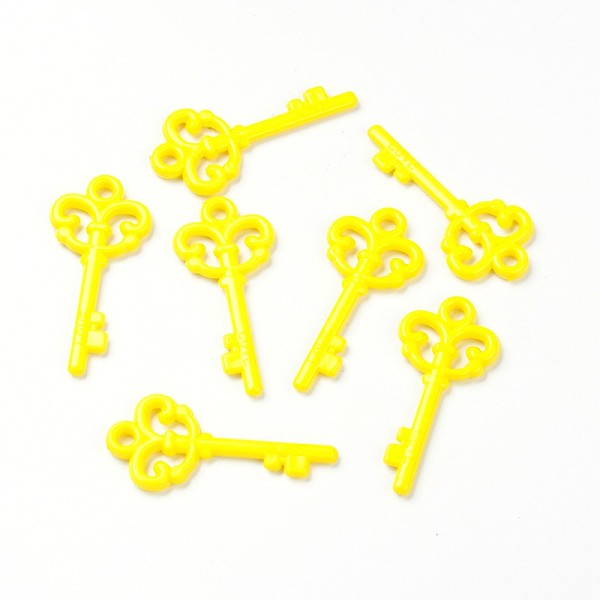 

PandaHall Opaque Acrylic Big Pendants, Love Key, Yellow, 62x29x4.5mm, Hole: 4mm, about 205pcs/500g Acrylic Key Yellow