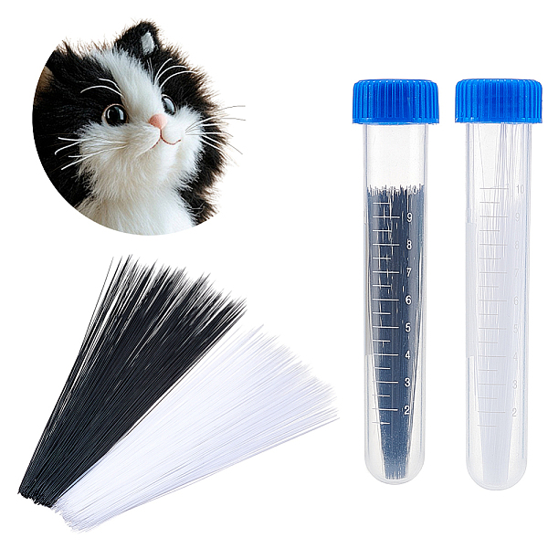 4セット 2色 プラスチック製模造動物のひげ クラフト用 ニードルフェルト