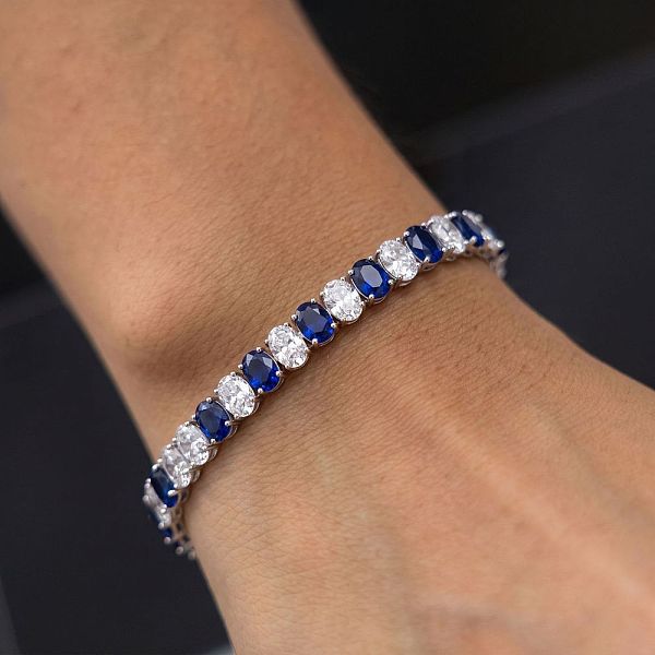 Bracelets de tennis ovales en laiton européen pavés de zirconiums cubiques pour femmes