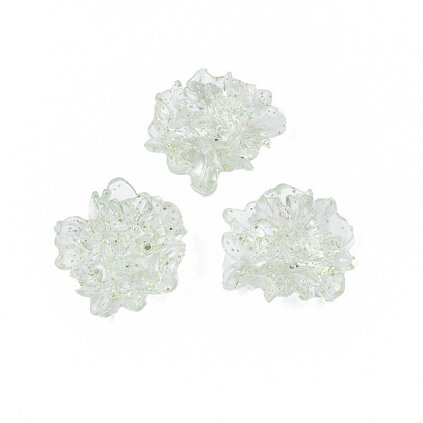

PandaHall Transparent Acrylic Cabochons, with Glitter Powder, Flower, Pale Green, 25x22.5x10.5mm Acrylic Flower