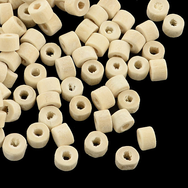 

PandaHall Undyed Natural Wood Tube Beads, Lead Free, Moccasin, 5x4mm, Hole: 2mm, about 11000pcs/500g Schima Wood Tube Orange
