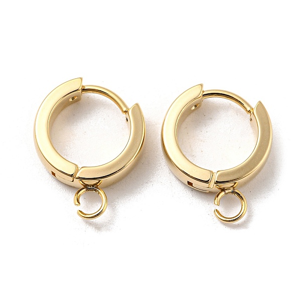 

PandaHall 201 Stainless Steel Huggie Hoop Earrings Findings, with Vertical Loop, with 316 Surgical Stainless Steel Earring Pins, Ring, Real...