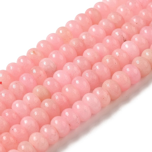 

PandaHall Natural White Jade Beads Strands, Dyed, Rondelle, Pearl Pink, 8x5mm, Hole: 1mm, about 74pcs/strand, 15.15 inch(38.5cm) White Jade...