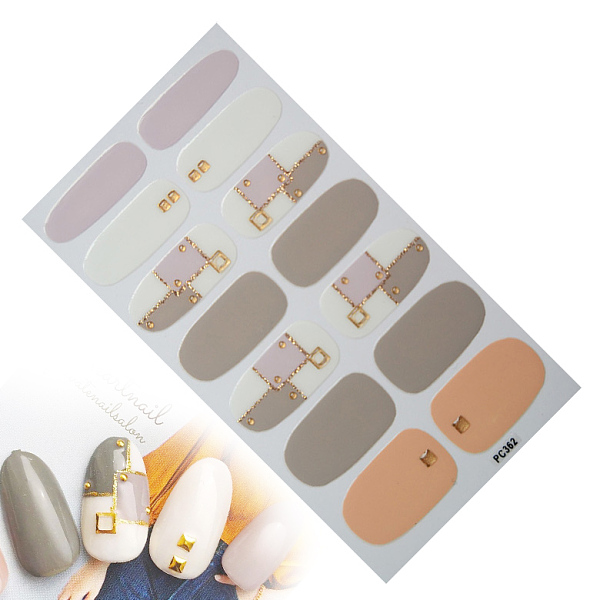 

PandaHall Full Cover Nail Art Stickers, Self-adhesive, For Nail Tips Decorations, Geometry Pattern, Colorful, 10.5x5.7cm Paper Others