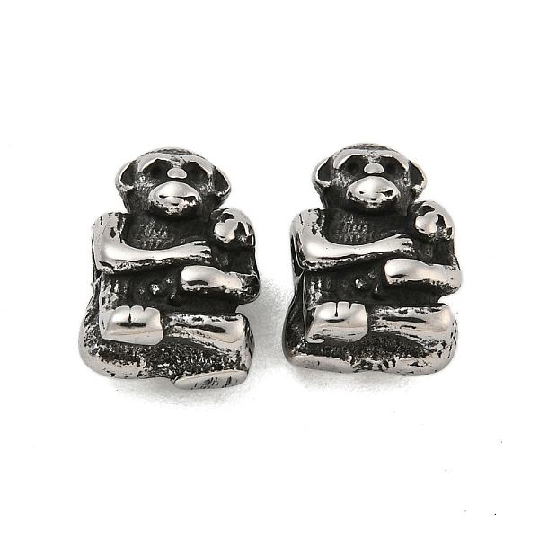

PandaHall Animal 304 Stainless Steel Beads, Antique Silver, Monkey, 11x8x6mm, Hole: 1.8mm 304 Stainless Steel Monkey