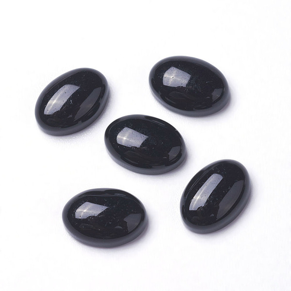 

PandaHall Natural Black Agate Cabochons, Oval, 7x5x2~3mm Black Agate Oval
