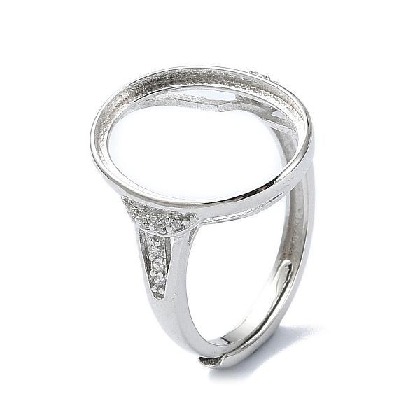 

PandaHall Adjustable 925 Sterling Silver Ring Components, with Cubic Zirconia, For Half Drilled Beads, Real Platinum Plated, 2~2.5mm, Inner...