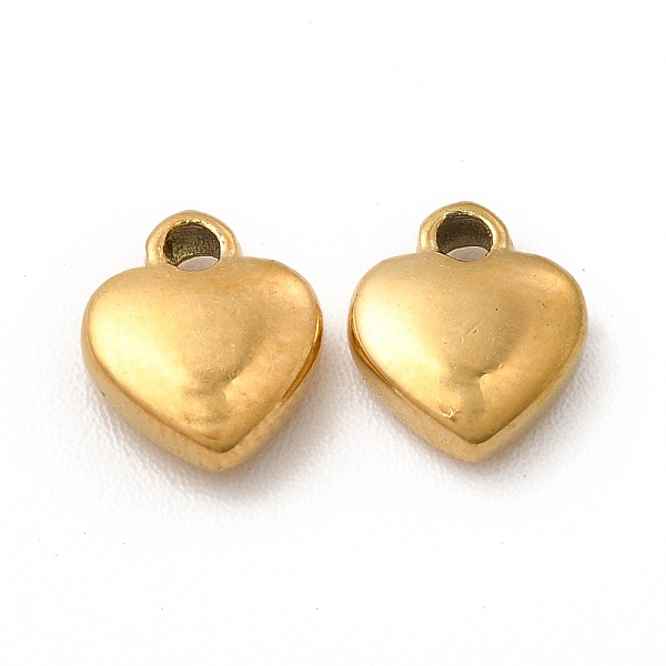 

PandaHall Ion Plating(IP) 304 Stainless Steel Charms, Heart Charm, Real 18K Gold Plated, 7.5x6x2mm, Hole: 1.2mm 304 Stainless Steel Heart
