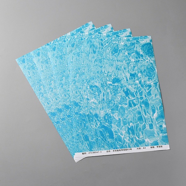 

PandaHall Coated Paper Water Ripple Stickers, Self Adhesive Decals for Architectural Model Decoration, Rectangle, Sky Blue, 285x210x0.1mm...